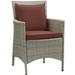 Conduit Outdoor Patio Wicker Rattan Dining Armchair by Modway Wicker/Rattan in Gray | 98 H x 34.5 W x 25 D in | Wayfair EEI-4028-LGR-CUR