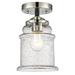 Beachcrest Home™ Alexandira 1-Light 6" Simple Bell Semi Flush Mount Glass in Gray | 9.63 H x 6 W x 6 D in | Wayfair