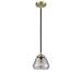 Wrought Studio™ Rayhan 1 - Light Single Cone Pendant Glass, Crystal in Gray/Black | 6.8 H x 6.75 W x 6.75 D in | Wayfair