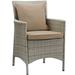 Conduit Outdoor Patio Wicker Rattan Dining Armchair Set of 2 by Modway Wicker/Rattan in Gray | 49 H x 34.5 W x 25 D in | Wayfair EEI-4027-LGR-MOC