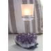 Everly Quinn 7" Glass Tabletop Votive Holder Stone in Gray/Indigo | 7 H x 4 W x 2 D in | Wayfair 4640EEB472FA47A6A542F6A2615F2ACC