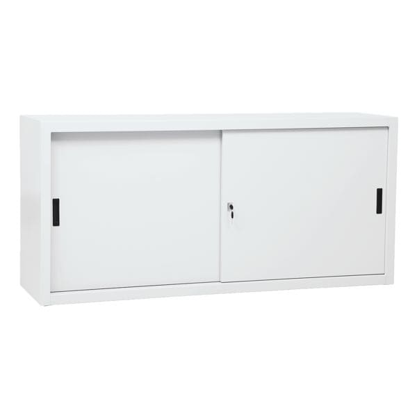 Gürkan Schiebetürenschrank aus Stahl 2 OH 160 cm breit grau, 160x75x45 cm Image