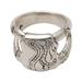 Bamboo Glade,'Unisex Sterling Silver Ring with Bamboo Motif'