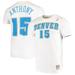 "Men's Mitchell & Ness Carmelo Anthony White Denver Nuggets Hardwood Classics Stitch Name Number T-Shirt"