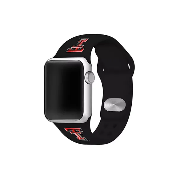 affinity-bands-ncaa-texas-tech-raiders-silicone-apple-watch-band-38-millimeter,-black,-38-mm/