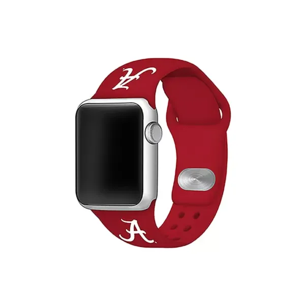affinity-bands-ncaa-alabama-crimson-tide-42-millimeter-silicone-apple-watch-band,-red/