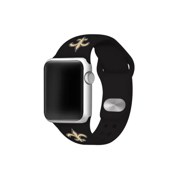 game-time®-nfl-new-orleans-saints-42-millimeter-silicone-apple-watch-band,-black/