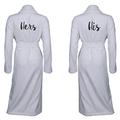 aztex 100% Cotton Set of 2 His and Her Robes, 450gsm, Cotton, Wedding Gift, White - Hers S His L