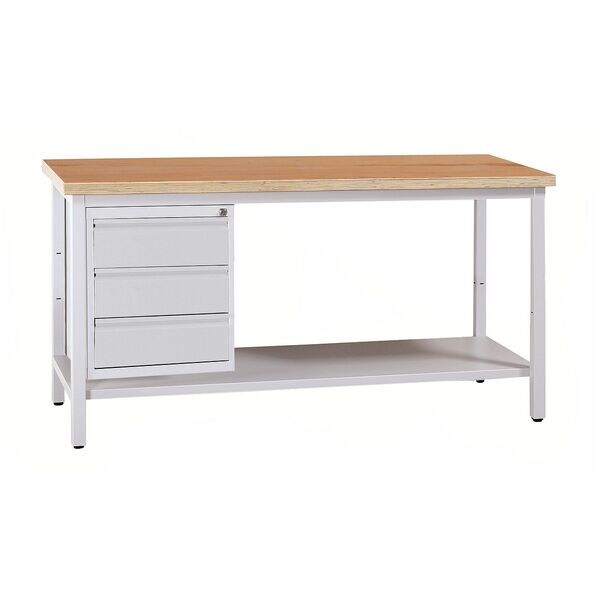 Gürkan Werkbank - 120 cm breit mit 2+1 Schüben grau, 120x84x60 cm Image