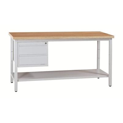 Gürkan Werkbank - 120 cm breit mit 2 Schüben grau, 120x84x60 cm Image