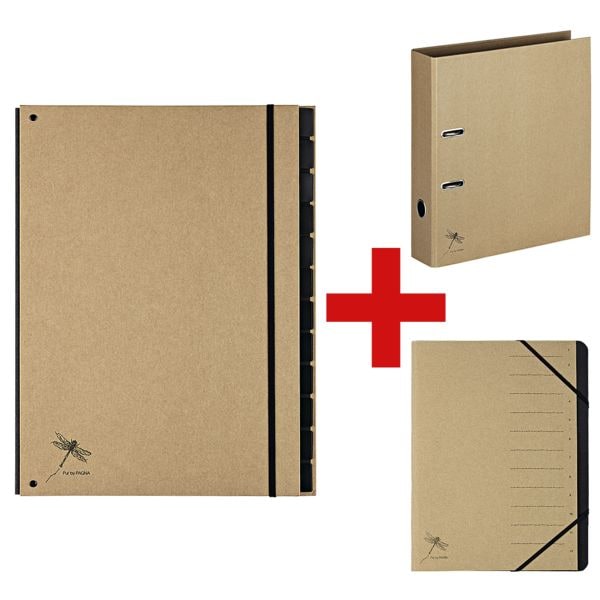 Pagna 3-tlg. Ordner- und Mappen-Set »Pur« braun, 26.5x34 cm Image