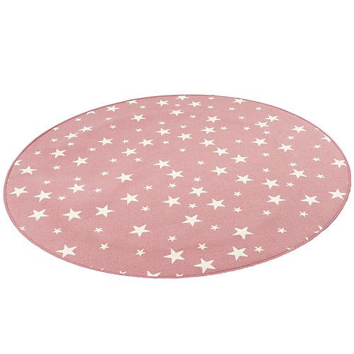 Kinder Spiel Teppich Sterne Rund Spielteppiche rosa