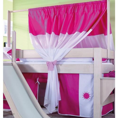Zeltstoffset Spielbett LEO, pink/weiß Kinder