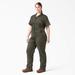 Dickies Women's Plus Flex Cooling Short Sleeve Coveralls - Moss Green Size 2X (FVW32F)
