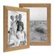 Photolini Set of 2 Picture Frames with Dimensions of 20x30 cm / 12 x 8 inches, Beach-House Style, Rustic, Oak Look, Natural Solid Wood with Glass Insert