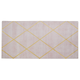 Teppich Rosa Viskose 80 x 150cm Karomuster Gold Kurzflor Rechteckig Baumwoll-Unterseite Glamour Look Wohnzimmer Schlafzimmer