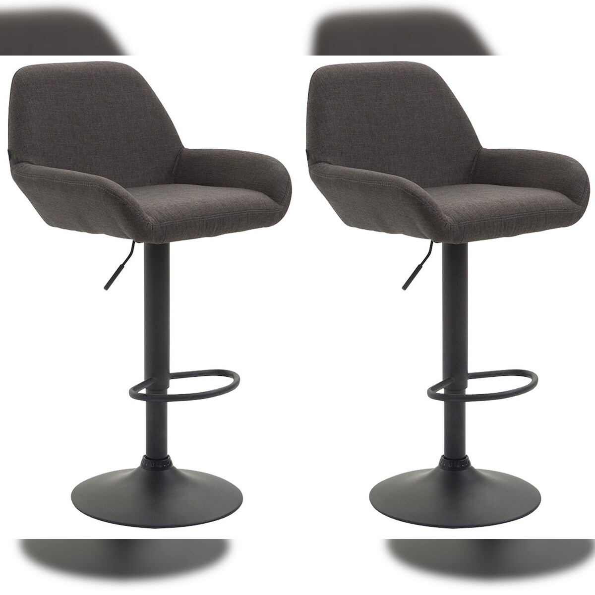 CLP 2er Set Barhocker Braga Stoff dunkelgrau/schwarz Image