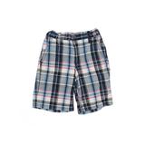 Old Navy Khaki Shorts: Blue Plaid Bottoms - Size 6 Month