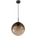 Lampe à boule en verre suspension au plafond à intensité variable, télécommande marron dans un