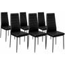 Lot de 6 chaises romane noires pour salle à manger