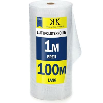 Kk Verpackungen - 100m² Luftpolsterfolie Blisterfolie 1,0m x 100m TOP - Noppenfolie - Transparent