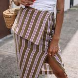 Anthropologie Skirts | Anthropologie Layer Striped Skirt Green Size Small | Color: Green/White | Size: S