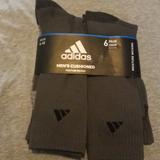 Adidas Underwear & Socks | Adidas 6 Pair Crew Of Cushioned Socks | Color: Black/Gray | Size: L