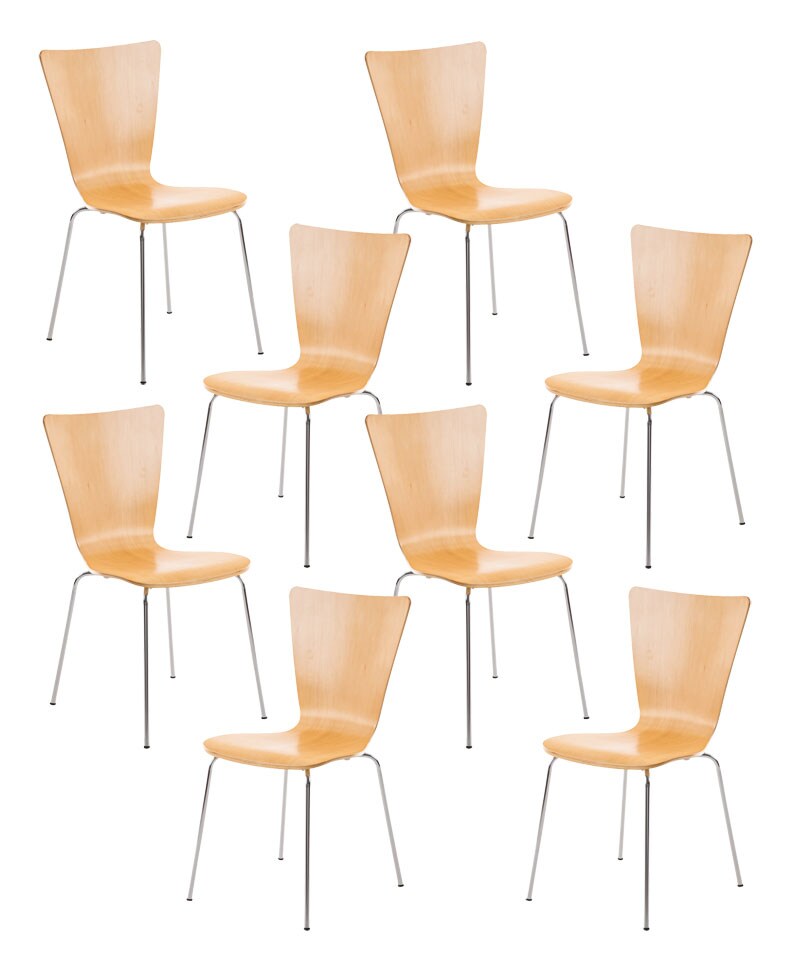 CLP 8er Set Besucherstuhl Aaron natura Image
