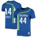 Men's Mitchell & Ness Pete Maravich Blue Atlanta Hawks Hardwood Classics Stitch Name Number T-Shirt