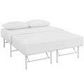 Horizon Stainless Steel Bed Frame by Modway Metal in White/Brown | 14 H x 54 W x 75 D in | Wayfair MOD-5428-WHI