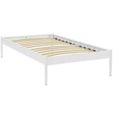 Elsie Fabric Bed Frame by Modway Metal in White | 15 H x 78.5 D in | Wayfair MOD-5472-WHI