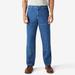 Dickies Men's Relaxed Fit Double Knee Jeans - Stonewashed Indigo Blue Size 44 32 (15293)