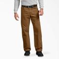 Dickies Men's Relaxed Fit Sanded Duck Carpenter Pants - Rinsed Brown Size 30 32 (DU336)