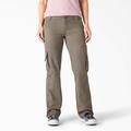 Dickies Women's Relaxed Fit Straight Leg Cargo Pants - Rinsed Pebble Brown Size 8 (FP777)