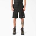 Dickies Men's Loose Fit Flat Front Work Shorts, 13" - Black Size 30 (42283)