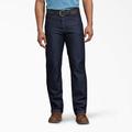 Dickies Men's Relaxed Fit Carpenter Jeans - Rinsed Indigo Blue Size 34 X 32 (DP805)