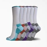 Dickies Women's Moisture Control Crew Socks, Size 6-9, 6-Pack - White One (I61002)