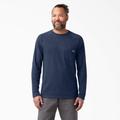 Dickies Men's Cooling Long Sleeve Pocket T-Shirt - Dark Navy Heather Size M (SL600)