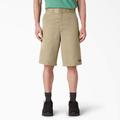 Dickies Men's Loose Fit Flat Front Work Shorts, 13" - Khaki Size 40 (42283)