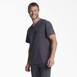 Dickies Men's Eds Essentials Tuckable V-Neck Scrub Top - Pewter Gray Size M (DK635)