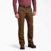 Dickies Men's Regular Fit Duck Double Knee Pants - Stonewashed Timber Brown Size 40 30 (DP903)