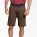 Dickies Men's Flex Regular Fit Duck Carpenter Shorts, 11" - Stonewashed Timber Brown Size 32 (DX802)