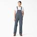 Dickies Women's Relaxed Fit Bib Overalls - Rinsed Hickory Stripe Size M (FB206)