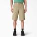 Dickies Men's Big & Tall Loose Fit Flat Front Work Shorts, 13" - Khaki Size 48 (42283)