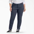 Dickies Women's Plus Perfect Shape Skinny Fit Pants - Rinsed Navy Size 18W (FPW40)