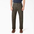 Dickies Men's Relaxed Fit Heavyweight Duck Carpenter Pants - Rinsed Moss Green Size 40 30 (1939)