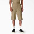 Dickies Men's Loose Fit Multi-Use Pocket Work Shorts, 15" - Khaki Size 32 (41283)