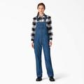 Dickies Women's Relaxed Fit Bib Overalls - Stonewashed Medium Blue Size 2Xl (FB206)