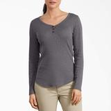 Dickies Women's Henley Long Sleeve Shirt - Graphite Gray Size XL (FL097)