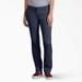 Dickies Women's Perfect Shape Straight Fit Pants - Rinsed Navy Size 14 (FP401)